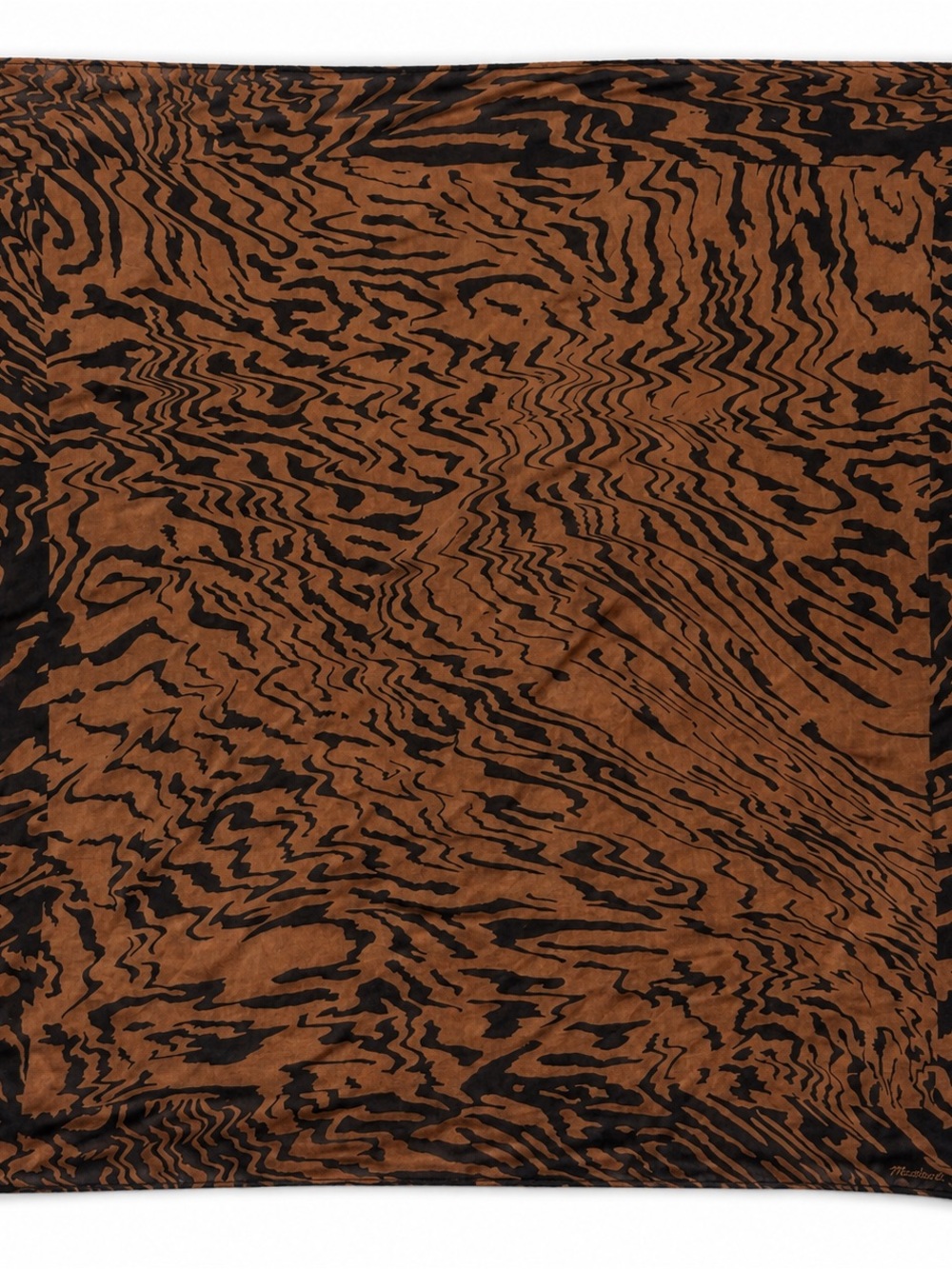 Madewell Tiger Print Sheer Square Scarf Brown Black Y2K Bandana - Picture 3 of 6
